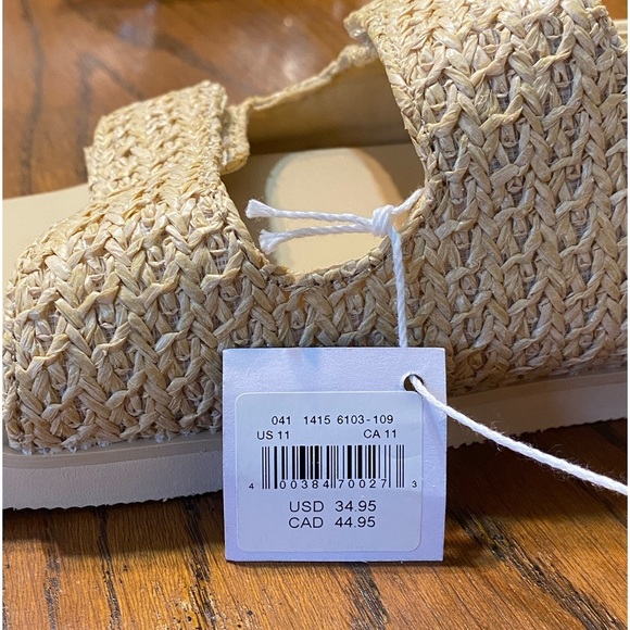 NWT - AE Women’s Raffia Slingback Sandal (Natural Cream / Multiple Sizes) - Picture 5 of 8